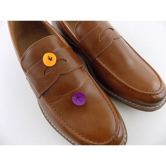 Nautica ELIAS Brown Mens Size 9M TAN SMOOTH Loafers & Slip Ons Shoes - Picture 5 of 6